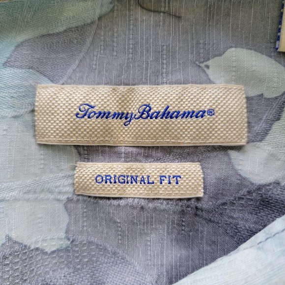 Tommy Bahama Men's Silk Button-down Hawaiian Shirt Gray Mint Size XXL - Picture 8 of 10